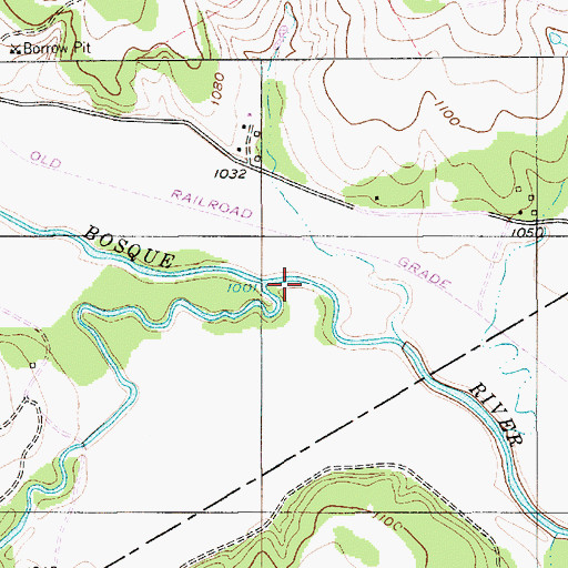 Topographic Map of Gilmore Creek, TX
