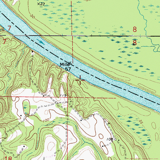 Topographic Map of James Landing, AL