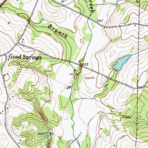 Topographic Map of Gin Branch, TX