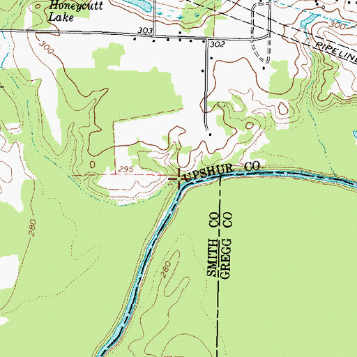 Topographic Map of Glade Branch, TX