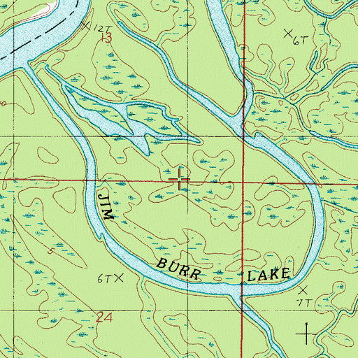 Topographic Map of Jim Burns Island, AL