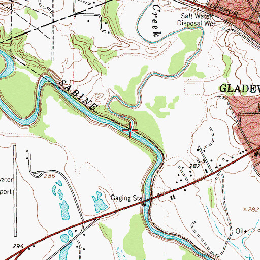 Topographic Map of Glade Creek, TX