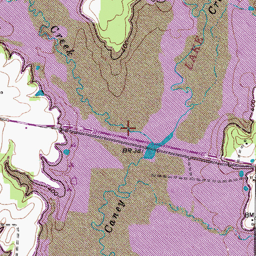 Topographic Map of Glade Creek, TX