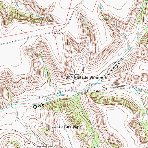 Topographic Map of Glade Windmill, TX