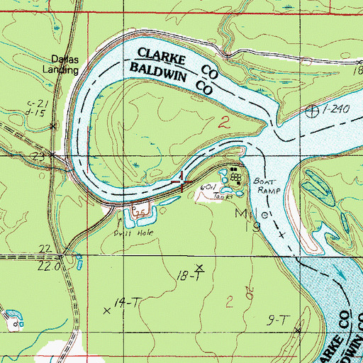Topographic Map of Joe David Landing, AL