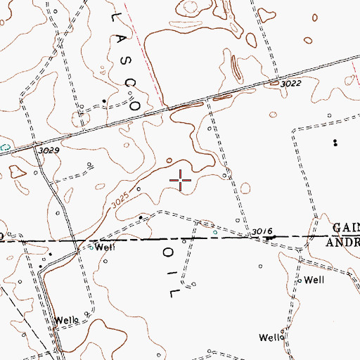 Topographic Map of Glasco Oil Field, TX