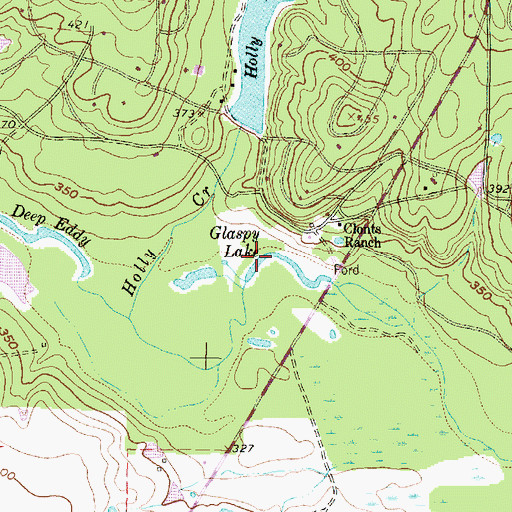 Topographic Map of Glaspy Lake, TX