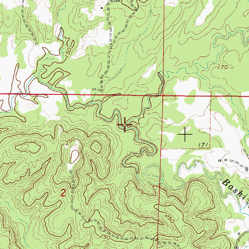 Topographic Map of Johnson Creek, AL