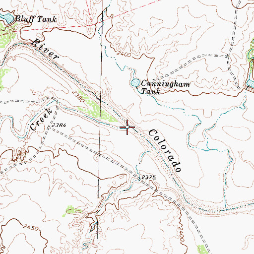 Topographic Map of Glen Creek, TX