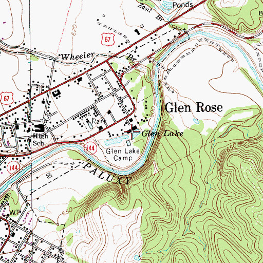 Topographic Map of Glen Lake, TX