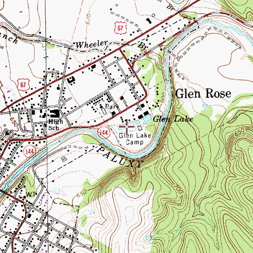 Topographic Map of Glen Lake Camp, TX
