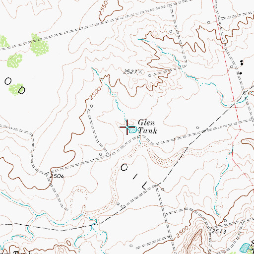 Topographic Map of Glen Tank, TX
