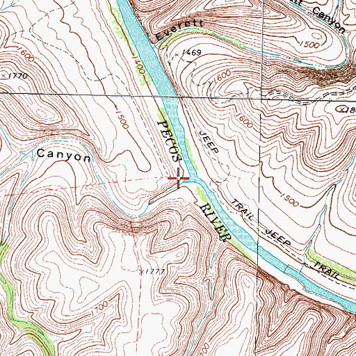 Topographic Map of Goat Canyon, TX