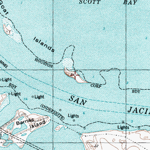 Topographic Map of Goat Island, TX
