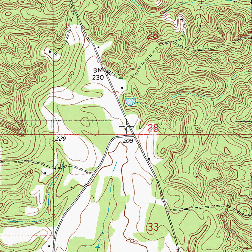 Topographic Map of Lees Store (historical), AL