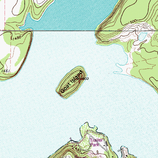 Topographic Map of Goat Island, TX