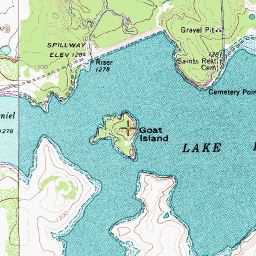 Topographic Map of Goat Island, TX