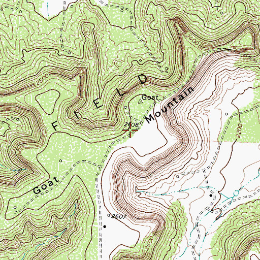 Topographic Map of Goat Mountain, TX