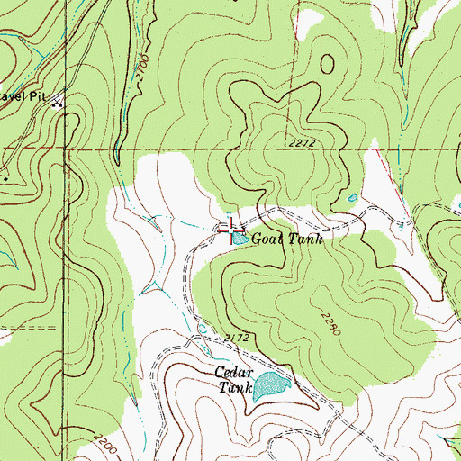 Topographic Map of Goat Tank, TX