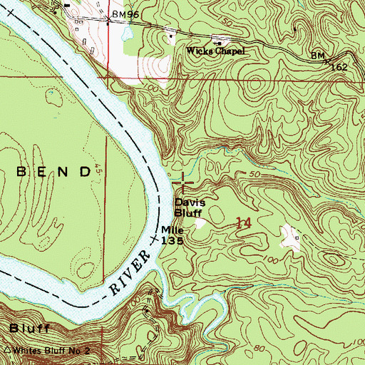 Topographic Map of Log Landing, AL