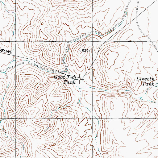 Topographic Map of Goat Tub Tank, TX