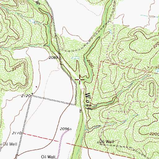 Topographic Map of Gobbler Creek, TX