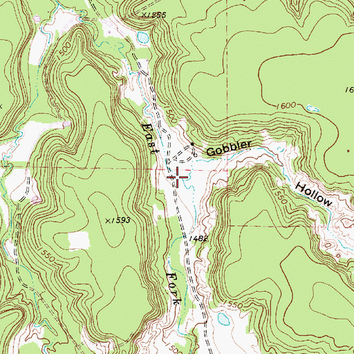 Topographic Map of Gobbler Hollow, TX