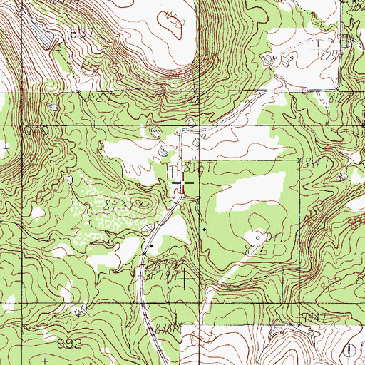 Topographic Map of Goen Cemetery, TX