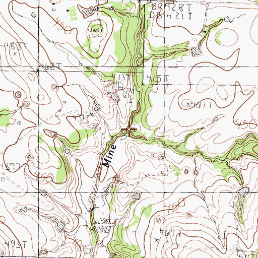 Topographic Map of Gold Branch, TX