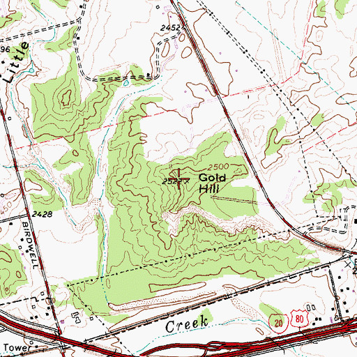 Topographic Map of Gold Hill, TX