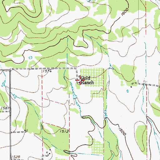 Topographic Map of Gold Ranch, TX