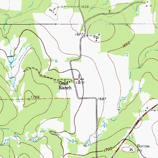 Topographic Map of Gold Ranch, TX