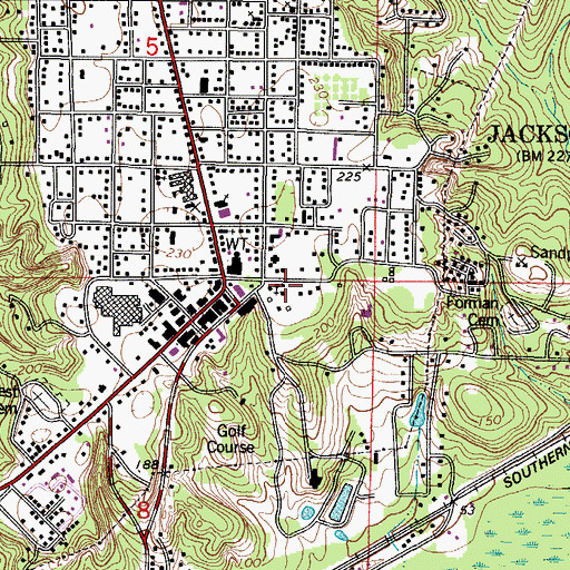 Topographic Map of Magnolia Church, AL