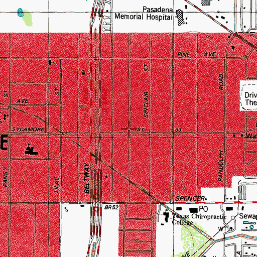 Topographic Map of Golden Acres, TX