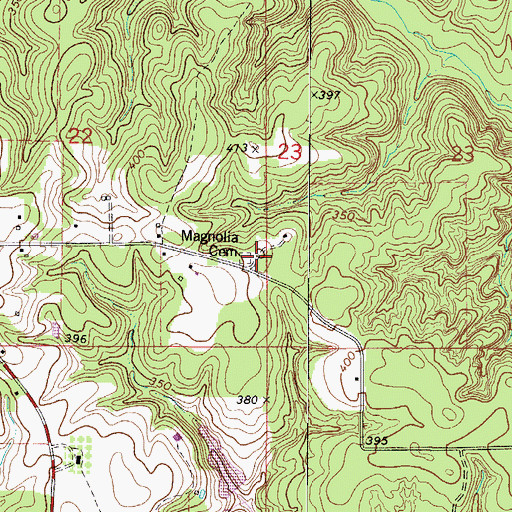 Topographic Map of Magnolia Church (historical), AL