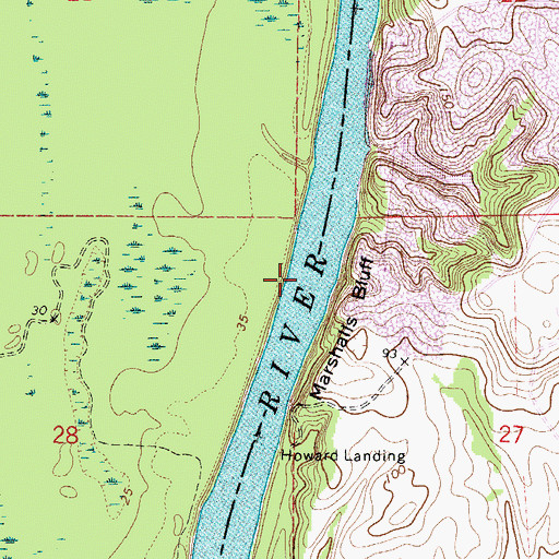 Topographic Map of Marshall Ferry Landing, AL
