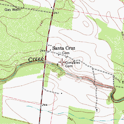 Topographic Map of Gonzales Cemetery, TX