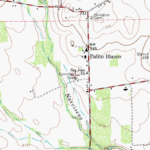 Topographic Map of Gonzales Cemetery, TX