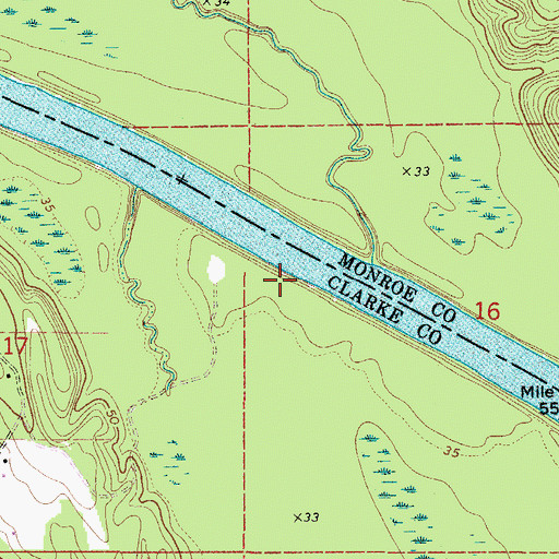 Topographic Map of Marshall Gin Landing, AL