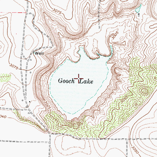 Topographic Map of Gooch Lake, TX