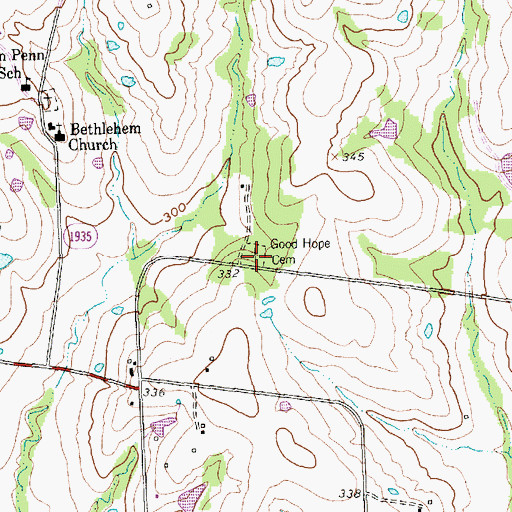 Topographic Map of Good Hope Cemetery, TX
