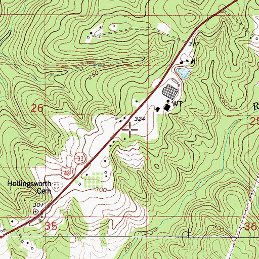 Topographic Map of Matthews Chapel (historical), AL