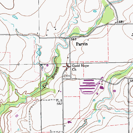 Topographic Map of Good Hope Church, TX