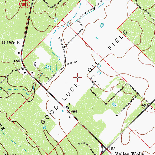 Topographic Map of Good Luck Oil Field, TX