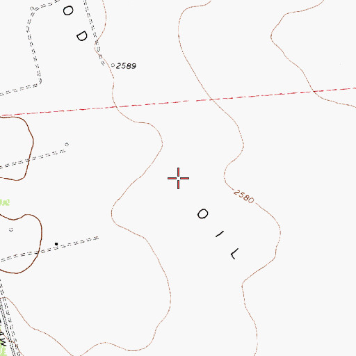 Topographic Map of Good Oil Field, TX