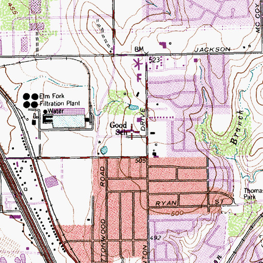 Topographic Map of Good School, TX