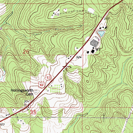 Topographic Map of Matthews School (historical), AL