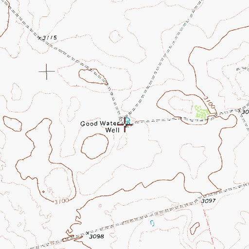 Topographic Map of Good Water Well, TX