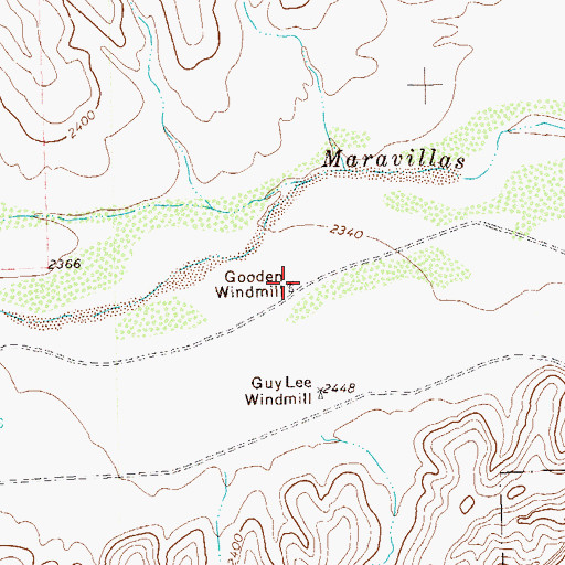 Topographic Map of Gooden Windmill, TX