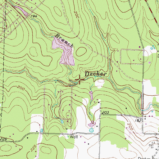 Topographic Map of Goodson Branch, TX